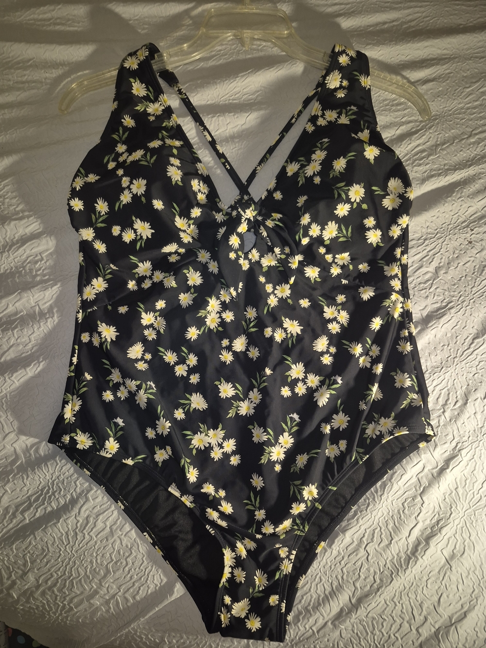 Shade & Shore Black Daisy One-Piece Swimsuit